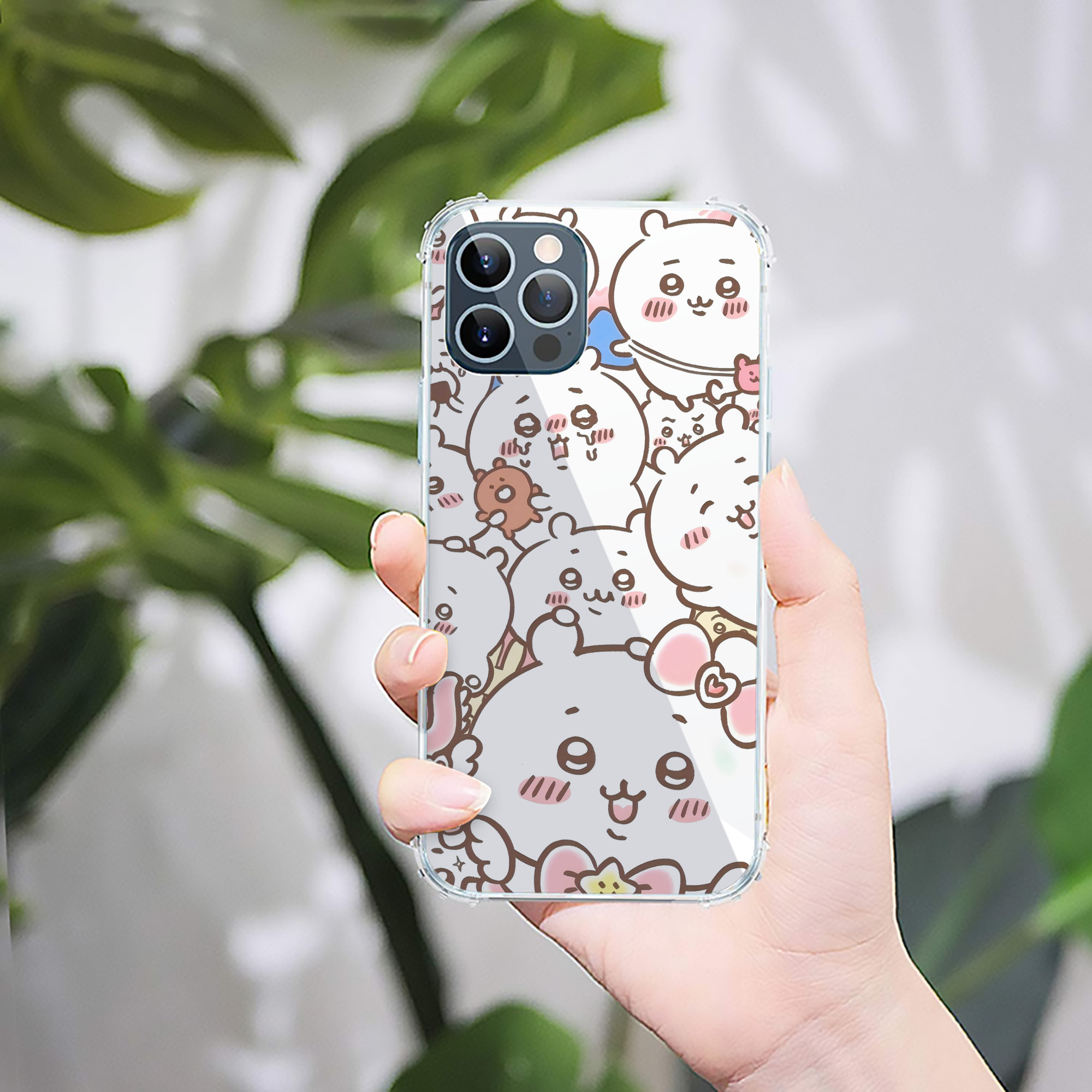 （画像用） ちいかわ Chii-kawa 【iPhone 12シリーズ対応】透明スマホケース（クリアソフトケース）